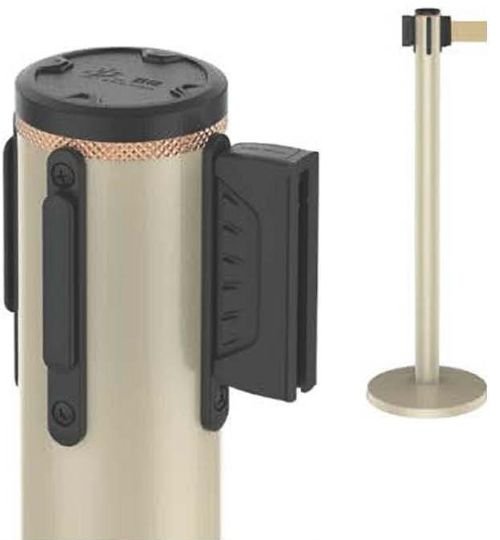 Apricot Yellow Retractable Belt Barrier Stanchion